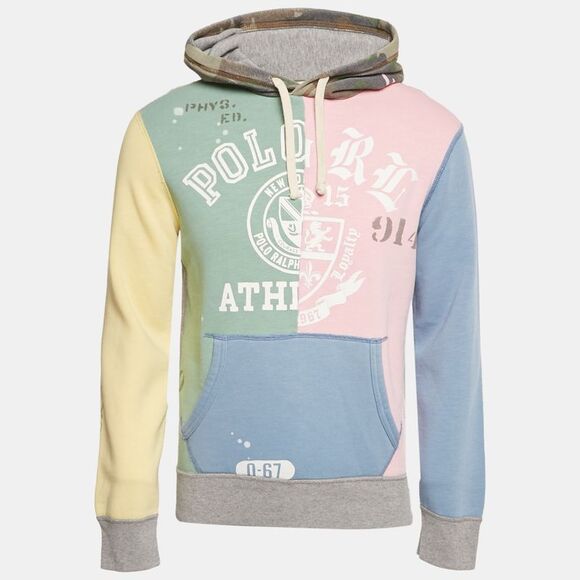 Polo Ralph Lauren Multicolor Printed Patch Cotton Hoodie S